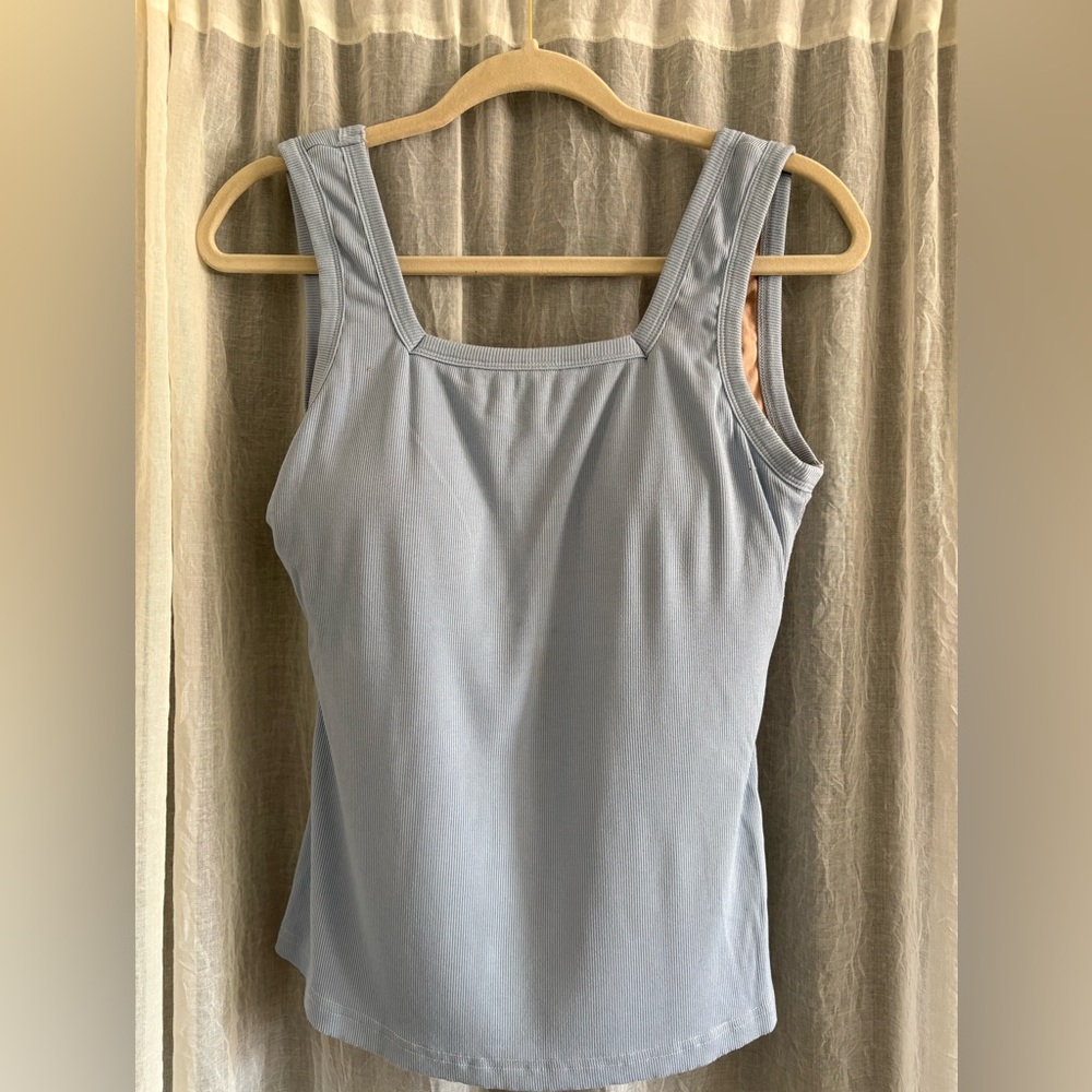OGL Sky Blue Ribbed Padded Tank Top size L